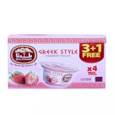 Baladna Strawberry Greek Style Yogurt 150Gm 3S+1