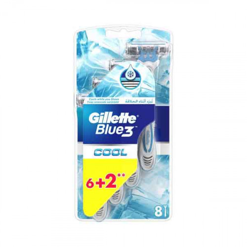 Gillette Blue 3 Cool Disposable Razor 6+2