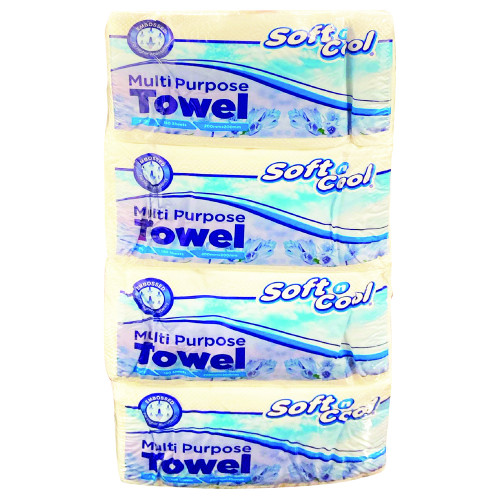Soft N Cool Multi Purpose Towel 150Sheet X4S Soft N Cool Multi Purpose Towel 150Sheet X4S