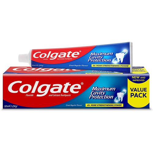 Colgate Maximum Cavity Protection Great Regular Flavour Toothpaste 150ml -- كولجيت حماية قصوى من التسوس معجون أسنان بالنكهة العادية 150 مل Colgate Maximum Cavity Protection Great Regular Flavour Toothpaste 150ml -- كولجيت حماية قصوى من التسوس معجون أسنان بالنكهة العادية 150 مل