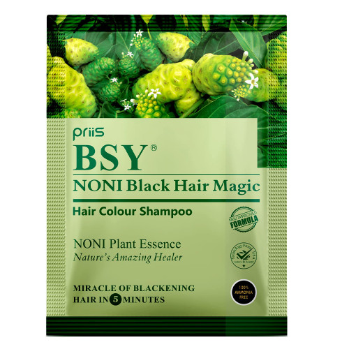 Bsy Noni Black Hair Magic, 20ml Black Hair Color Shampoo -- ب س وي نوني شعر أسود ماجيك 20مل شامبو