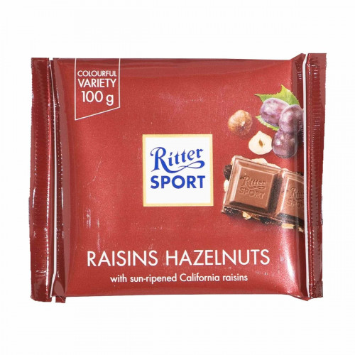 Ritter Sport Raisins Hazelnuts 100g -- ريتر سبورت زبيب بالبندق 100 جرام Ritter Sport Raisins Hazelnuts 100g -- ريتر سبورت زبيب بالبندق 100 جرام