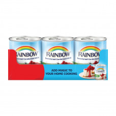 Rainbow Sweetened Condensed Milk 3 x 397 g -- أبو قوس - حليب مكثف محلى 3 × 397 جم