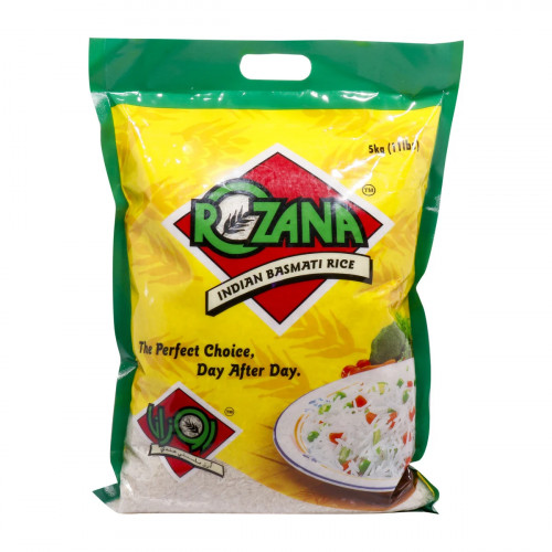 Rozana Indian Basmati Rice 5kg -- روزانا أرز بسمتي هندي 5 كجم Rozana Indian Basmati Rice 5kg -- روزانا أرز بسمتي هندي 5 كجم
