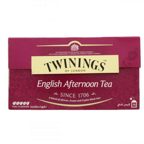 Twinings English Afternoon Tea Bags 25pcs -- توينغس إنجليش أكياس شاي 25حبة