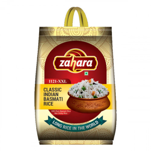 Zahara Classic Indian Basmati Rice XXL 5Kg -- زهارا - أرز بسمتي هندي كلاسيك 5 كيلو Zahara Classic Indian Basmati Rice XXL 5Kg -- زهارا - أرز بسمتي هندي كلاسيك 5 كيلو