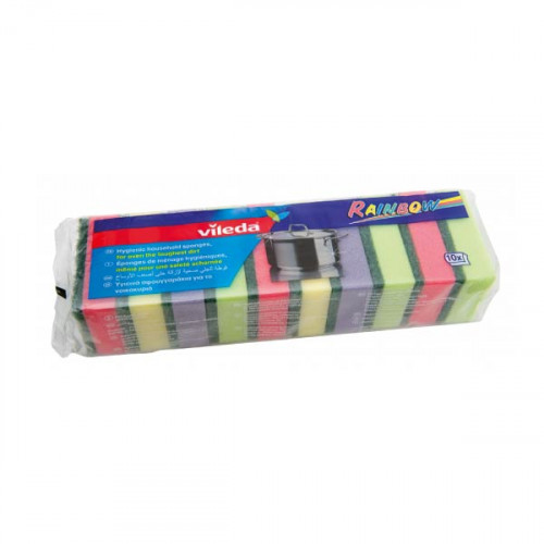 Vileda Rainbow Household Sponge 10s -- فيليدا رينبو إسفنجة التنظيف 10 حبة Vileda Rainbow Household Sponge 10s -- فيليدا رينبو إسفنجة التنظيف 10 حبة