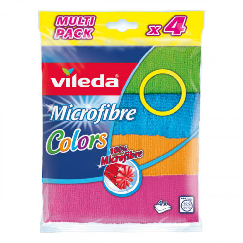 Vileda Microfiber Cloth Colors 4 Pcs Set -- فيليدا- طقم قماش من الألياف الدقيقة 4 قطع Vileda Microfiber Cloth Colors 4 Pcs Set -- فيليدا- طقم قماش من الألياف الدقيقة 4 قطع