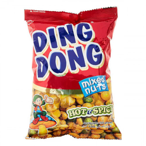 Ding Dong Mixed Nuts Hot & Spicy 100gm -- دنج دونج  خليط حبوب محمصة بالنكهه  الحارة 100 جرام   Ding Dong Mixed Nuts Hot & Spicy 100gm -- دنج دونج  خليط حبوب محمصة بالنكهه  الحارة 100 جرام