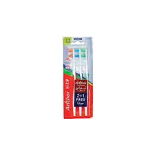 Anchor Hi-Tip Medium Tooth Brush 2+1 Free -- آنكور فرشاة الأسنان