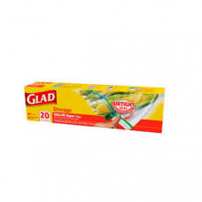 Glad Storage Zipper Bag 1Gal 20s -- أكياس بلاستيك لتخزين الطعام سعه 1 جالون 20 كيس