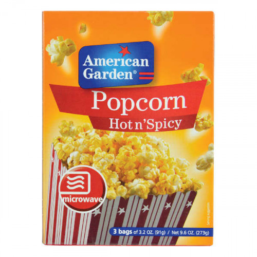 American Garden Microwavable Popcorn Hot & Spicy 273gm - أميريكان جاردن فشار الميكرويف حار ومبهر 273 جم American Garden Microwavable Popcorn Hot & Spicy 273gm - أميريكان جاردن فشار الميكرويف حار ومبهر 273 جم