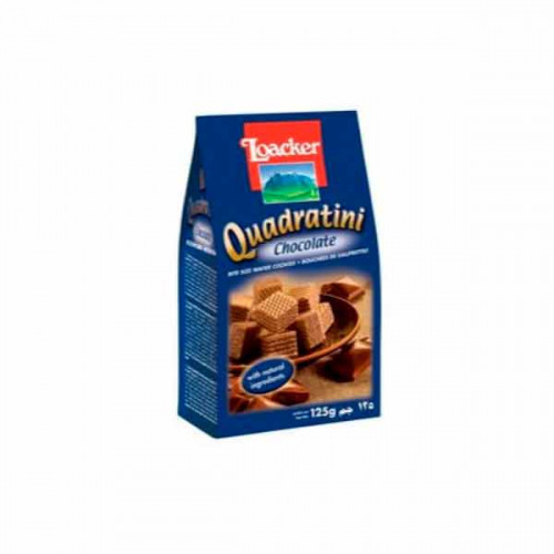 Loacker Quadratini Wafers Kakao 125gm -- قطع ويفر صغيره بالشيكولاته 125 جرام من لوكر كوادراتينا Loacker Quadratini Wafers Kakao 125gm -- قطع ويفر صغيره بالشيكولاته 125 جرام من لوكر كوادراتينا