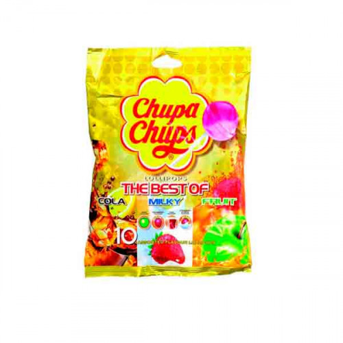 Chupa Chups Lollipops The Besto Of Cola, Milky & Fruit 120gm -- مصاصه حلوه نكهه الكولا و الحليب و الفواكهه 120 جرام من تشوبي تشبز Chupa Chups Lollipops The Besto Of Cola, Milky & Fruit 120gm -- مصاصه حلوه نكهه الكولا و الحليب و الفواكهه 120 جرام من تشوبي تشبز