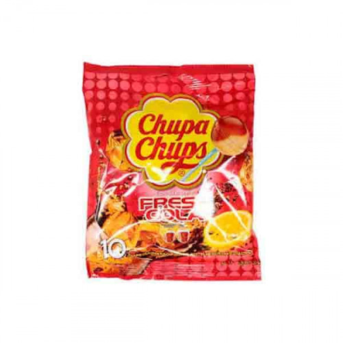 Chupa Chups Lollipops Fresh Cola 120gm -- مصاصه حلوه نكهه الكولا من تشوبي تشبز 120 جرام Chupa Chups Lollipops Fresh Cola 120gm -- مصاصه حلوه نكهه الكولا من تشوبي تشبز 120 جرام