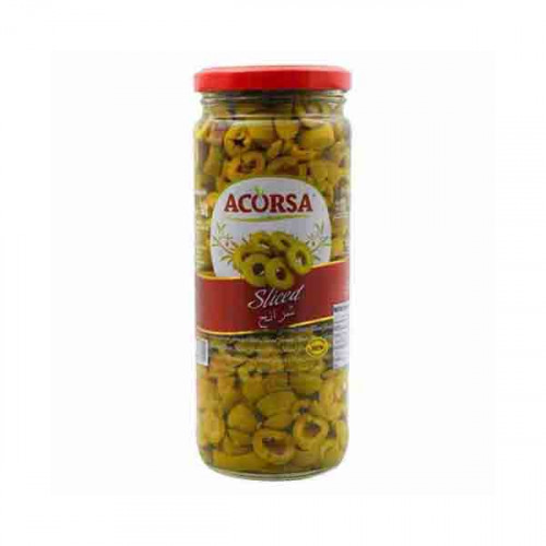 Acorsa Green Olives Sliced 230gm -- برطمان زيتون أخضر شرائح 230 جرام من اكورسا  Acorsa Green Olives Sliced 230gm -- برطمان زيتون أخضر شرائح 230 جرام من اكورسا