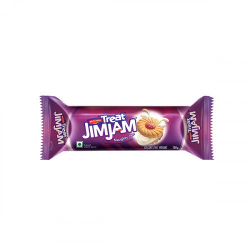 Britannia Treat Jimjam Biscuits 100gm -- بسكوت بكريمة جيم جام 100 جرام من بريتانيا Britannia Treat Jimjam Biscuits 100gm -- بسكوت بكريمة جيم جام 100 جرام من بريتانيا