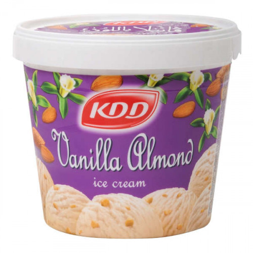 KDD Ice Cream Vanilla Almond 1Ltr -- كي دي دي أيس كريم الفانيلا و اللوز 1 لتر