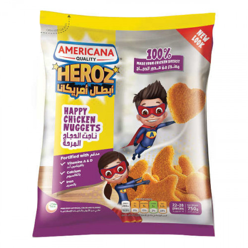 Americana Happy Chicken Nuggets 750gm -- أمريكانا هابي ناجتس دجاج 750 جم Americana Happy Chicken Nuggets 750gm -- أمريكانا هابي ناجتس دجاج 750 جم